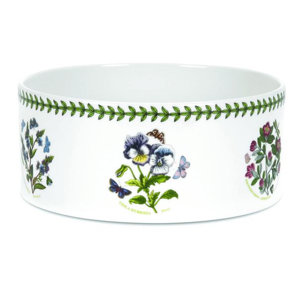 Portmeirion Botanic Garden Soufflé Dish | 8 Inch Round Baking Dish with Assorted Floral Motifs | Made from Porcelain | Oven, Dishwasher, and Microwave Safe