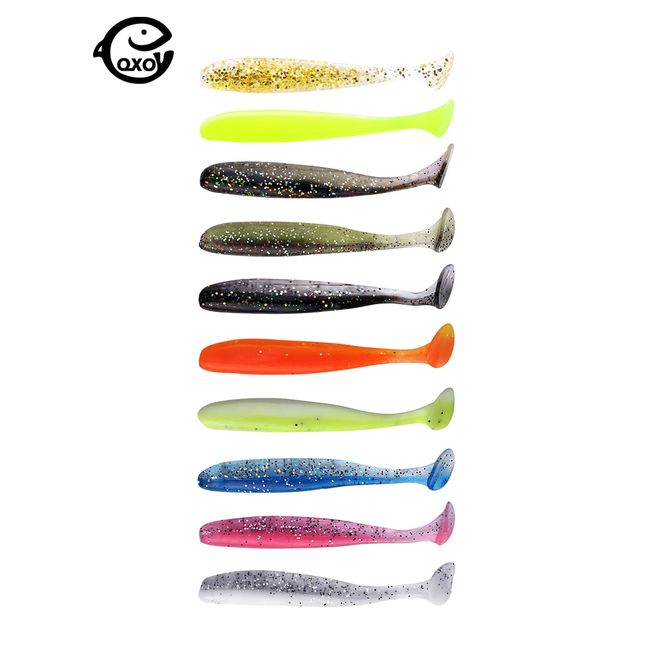10pcs/Lot 3D Eyes Soft Fishing Lure Silicone Worms Bait Artificial