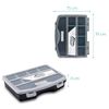 Navaris Plastic Storage Box - Stackable Organizer Case with Adjustable and Removable Divider Compartment for Tools, Small Items, Jewelry - 1 Box