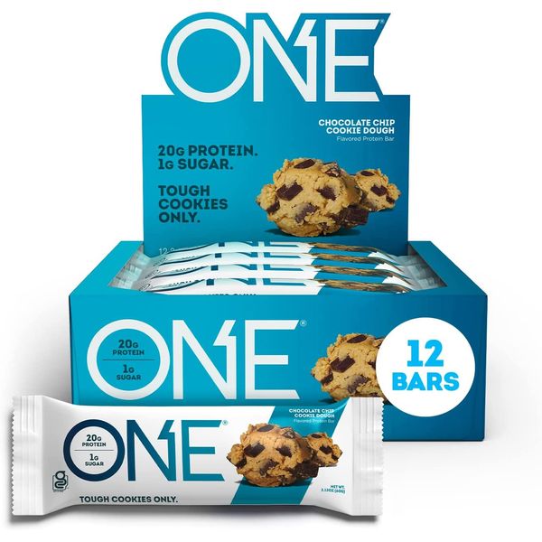 Protein Bars Chocolate Chip Cookie Dough Gluten Free Protein Bars 2.12Oz 12-Pack