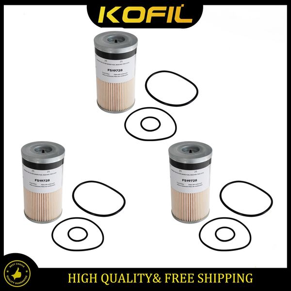 3PCS For Cummins Fuel Water Separator Fuel Filter Kit FS19728