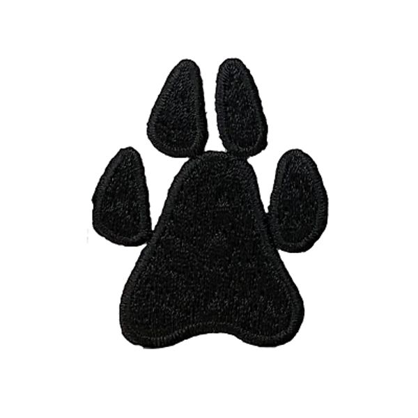 2" Black Paw Print Dog, Animal, Pets, Embroidered, Iron on Patch