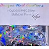 JET SHAPE~HOLOGEAPHIC SILVER GLITTER~Nail•Acrylic•Gel•Body Art•Face•Festival