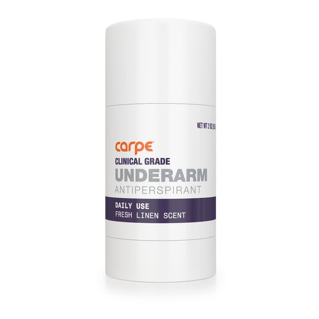 Carpe Clinical Strength Deodorant + Extra Effective Antiperspirant - Clinical Grade Solid Stick - Fresh Linen Scent - Combat Excessive Underarm Sweating + Hyperhidrosis