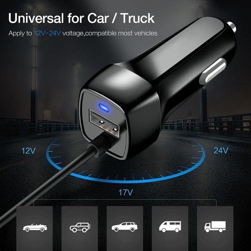 BoxWave Car Charger Compatible with orastone Rechargeable Hand Warmer - Car Charger Plus, Car Charger Extra USB Port with Integrated Cable - Black