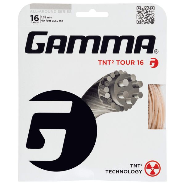 Gamma TNT2 Tour 16G Tennis String, Natural