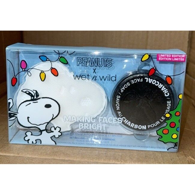 Peanuts Wet n Wild Making Faces Bright Charcoal Face Soap Scrub Set CHRISTMAS NE