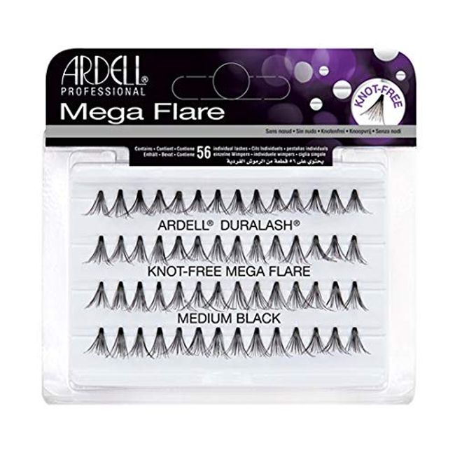 (3 Pack) ARDELL Duralash Knot-Free Mega Flare Individual Black Lashes - Medium