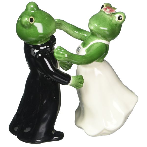 Appletree Design Frog Wedding Couple Salt and Pepper Set, Man 4-1/8-Inch, Woman 3-3/4-Inch