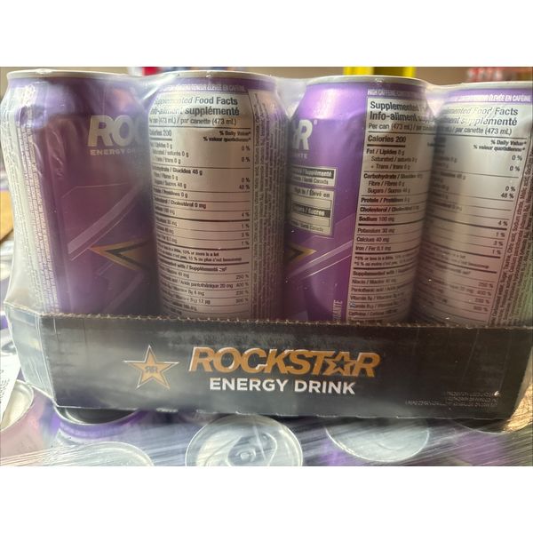 Rockstar Revolt Grape Energy Drink 16oz Each 12 Cans