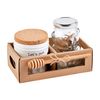 Mud Pie Circa Jam and Honey Jar Set, White, 3" x 3" dia