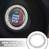 X AUTOHAUX 2pcs Car Engine Start Stop Decoration Ring Rhinestone Silver Tone