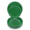 Exquisite Plastic Dessert/Salad Plates - Solid Color Disposable Plates - 100 Count (9 Inch., Emerald Green)