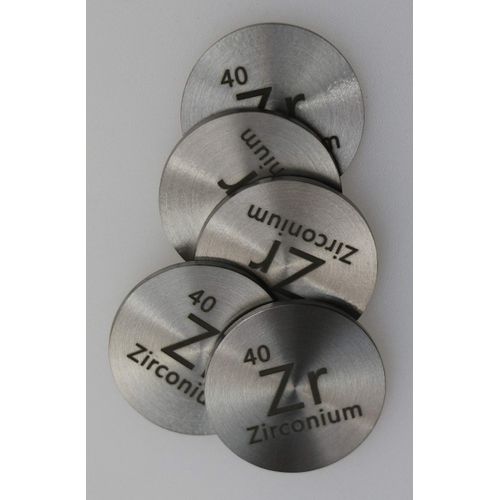 Zirconium (Zr) 24.26mm Metal Disc 99.4% Pure for Collection or Experiments