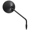 Ryde Black Round Motorcycle Mirrors with Adjustable Head - 10mm/M10 - Pair