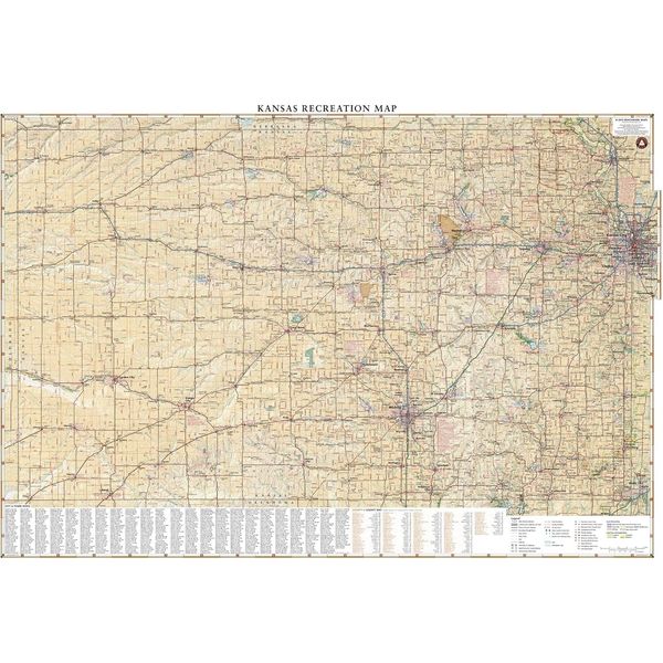 Kansas Recreation Wall Map