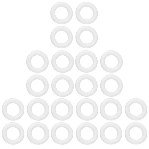 PRETYZOOM Pack of 24 Craft Foam Wreath Christmas Styrofoam DIY Wreath Styrofoam Foam Ring for Wedding Christmas DIY Crafts (11. 3 x 2. 2 cm)