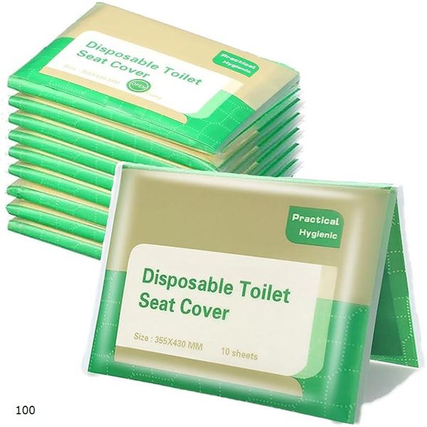 5x points on all items ★ Shopping marathon Portable toilet seat cover Disposable Flushable toilet cover Disaster Public toilet Hygienic (Green)