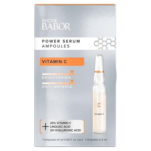 DOCTOR BABOR Power Serum Vitamin C, Ampoules for the face, Hyaluronic acid + Vitamin C for a radiant complexion, Vegan formula, 7 x 2 ml