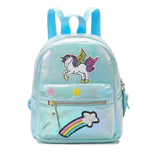 Qiuhome Unicorn Mini Backpack Girls Unicorn Bags Childrens (Blue)