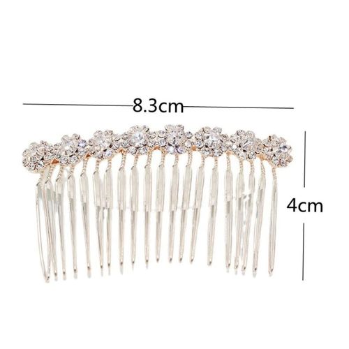 HLLMX 2 PCS 8-Flower Hairpin Combs Crystal Rhinestone Bridal Hair Pins Hair Clips Alloy Pearl Rhinestone Side Hair Combs Crystal Hair Pins Decorative Hair Combs for Bride Bridesmaids