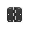 Schlage 3.5" Door Hinge with 5/8" Radius Round Corner in Matte Black (3-Pack)