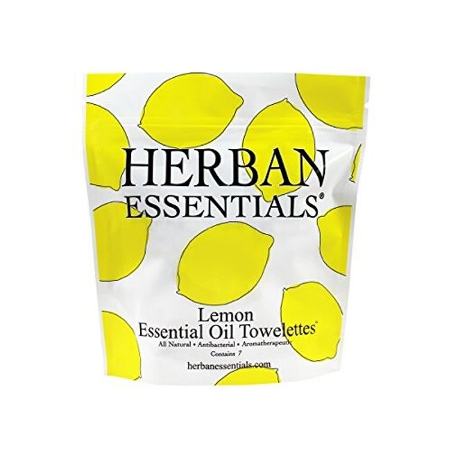 Herban Essentials Aroma Towel Mini Lemon (7 pieces individually wrapped)