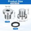 sourcing map 4Pcs G1/4x19 Inner Hex Head Pipe Fitting Plug, Universal Carbon Steel Thread Socket Plug with Black O-Ring for Terminate Pipe Ends or Replacement Drains