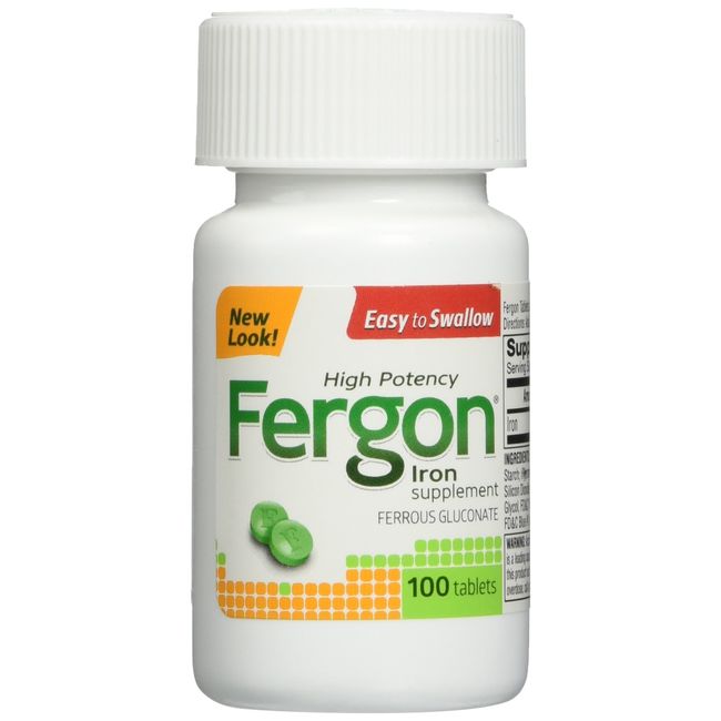 Fergon High Potency Iron Supplement Tablets, 100 Count