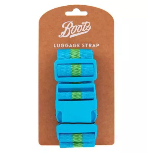 Boots Luggage Stripy Strap Blue & Yellow