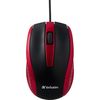 Verbatim Wired USB Computer Mouse - Corded USB Mouse for Laptops and PCs - Right or Left Hand Use, Red 99742