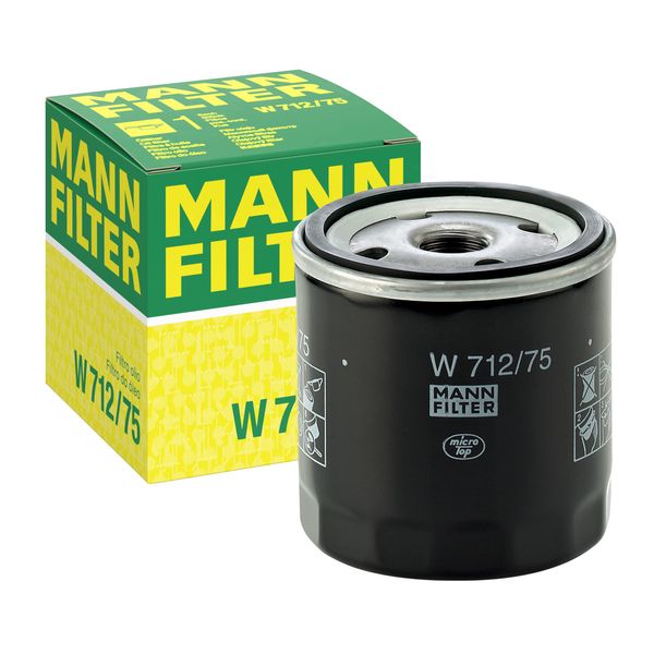 MANN-FILTER Oil Filter W 712/75, Premium Filter in OE Quality, Spin-on, for Passenger Cars, Black