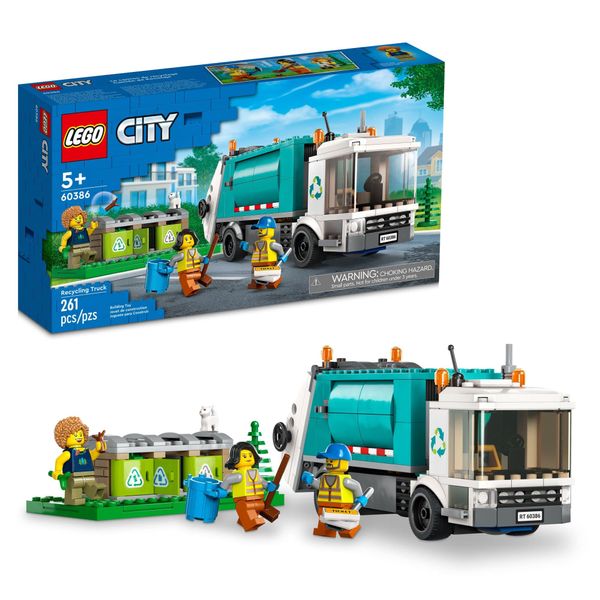 LEGO City Great Vehicles Recycling Car Building Kit with Toy Car, Educational Toys for Kids, Teach You Recycling by Play, Gift for Boys and Girls from 5 Years 60386