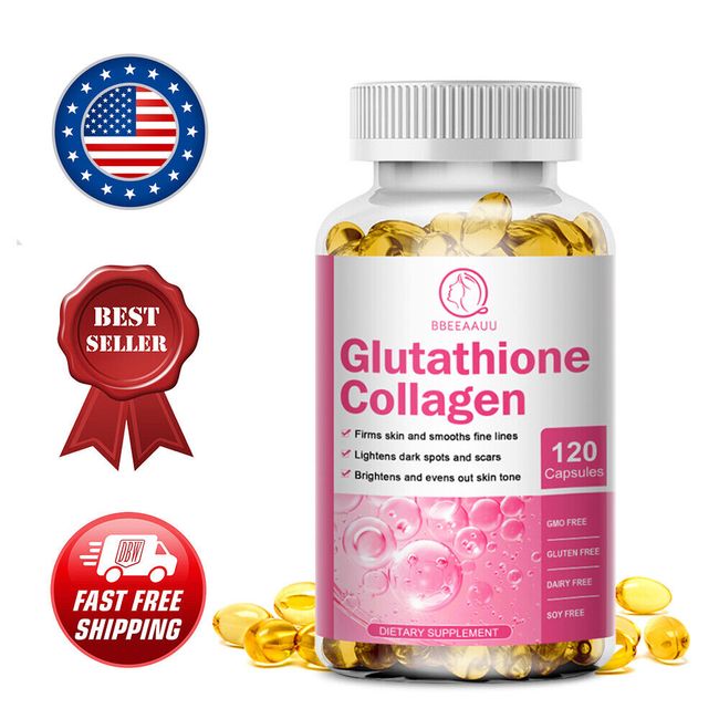 120 Capsules Collagen Glutathione Pills Whitening Skin Bleaching Lightening