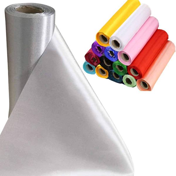 Time to Sparkle 29cmx20m (Silver) Satin Roll Sash Fabric Chair Cover Bows Table Runner Sashes Swags for Wedding Party