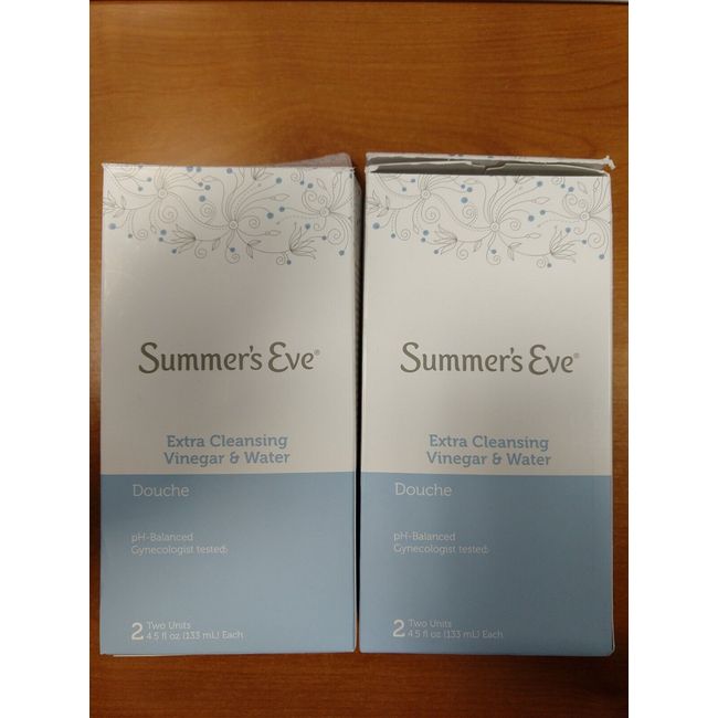 2 Pks of 2: Summers Eve Extra Cleansing Vinegar & Water Douche pH Balanced E6B