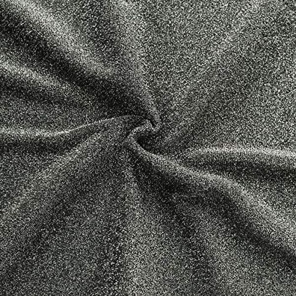 STOFFKONTOR Lurex Jersey Fabric Glitter Sold by the Metre Black