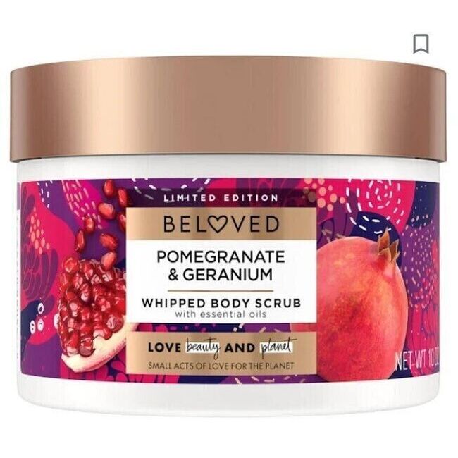 Love Beauty And Planet: Beloved Whipped Body Scrub Pomegranate Geranium LE 10oz