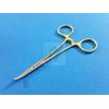 GOLD HANDLE MOSQUITO HEMOSTAT CURVED 5" + IRIS DISSECTING SCISSORS 4.5" STRAIGHT