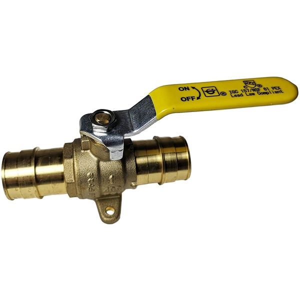 1 Pc. 1" Pex A Expansion Ball Valve with Drop Ear, Lead Free