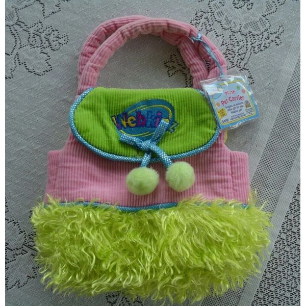 Ganz Webkinz Plush Pet Carrier Green Pink Purse Bag HC100 NWT Code NEW