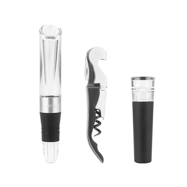 Betron Wine Accessories Set, Corkscrew, Aerator, and Stopper - 3 Piece Gift Set for Wine Enthusiasts - Enhance Flavor, Preserve Freshness, and Effortlessly Open Bottles