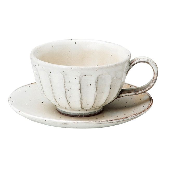 Soho Kiln Coffee Cup, Konobiki, Iron Color, Cup and Saucer, Cup: φ3.5 x 2.4 inches (9 x 6 cm) (200cc), Saucer: φ5.5 inches (14 cm), 749-20-083