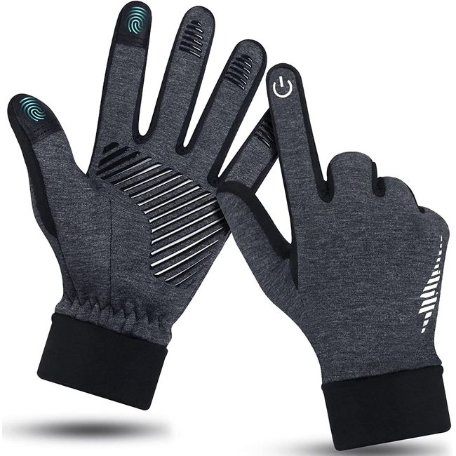 ASOMI Touchscreen Handschuhe Herren Damen Winter Fahrradhandschuhe Wasserdicht Winterhandschuhe Sporthandschuhe Unisex Elastisch Leicht Laufhandschuhe mit Anti-Slip für Radfahren, Laufen, Fahren (L)