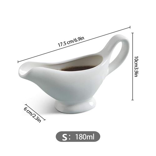 White Porcelain Gravy Sauce Boat Container Plate Tableware
