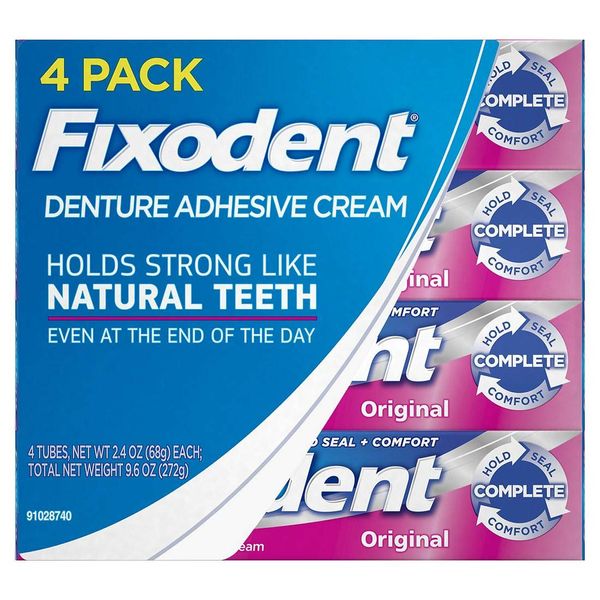 Fixodent Original Denture Adhesive Cream-2.4 oz, 4 pk