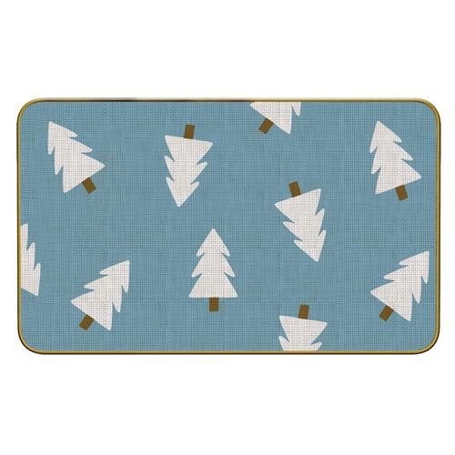 Mingnei Christmas Holiday Tree Doormat Door Mat for Home Entrance, Rustic Farmhouse Brown Winter Christmas Tree Floor Mats for House Front Outdoor Outside Entryway Rug 30 x 17 Welcome Mat (Blue)