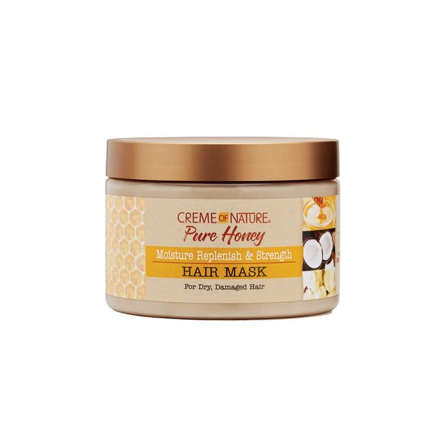 Creme of Nature Hair Mask , Pure Honey, Coconut Oil and Shea Butter Formula, Moisture Replenish & Strength, 11.5 Oz