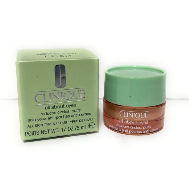 New! Clinique All About Eyes reduces circles, puffs .17oz/5 ml  New in box