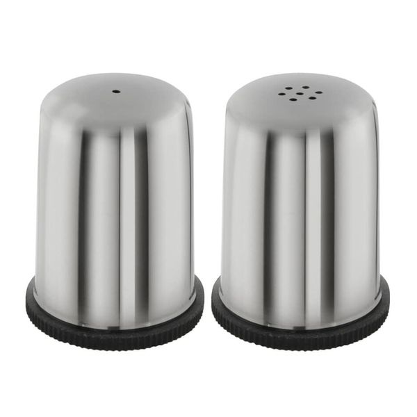 OrionMart Stainless Steel Salt and Pepper Shaker – Sturdy and Lightweight – Set of Two Salt & Pepper Pots